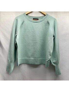 Banana Republic Womens XL Mint Green Sweater With Button Cuff Details Ribbed Hem